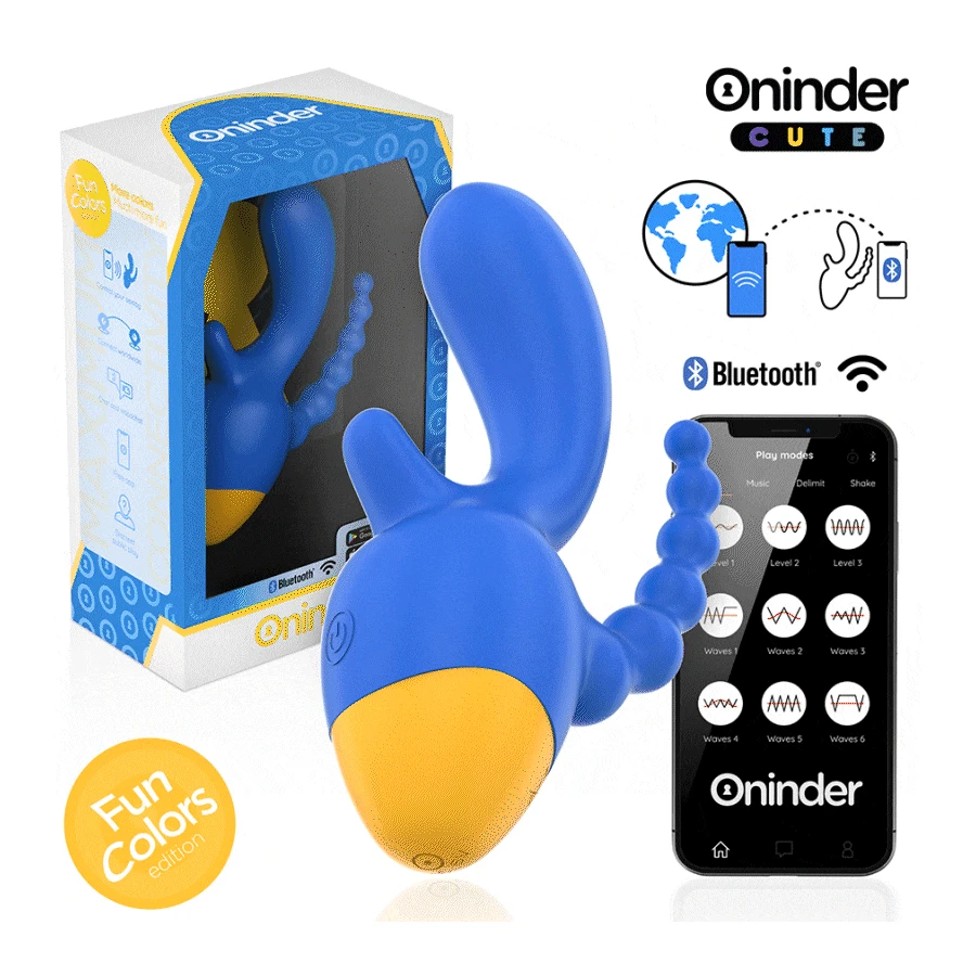 ONINDER CUTE - LOVE 3 SOME TRIPLE VIBRATOR - FREE WORLDWIDE APP